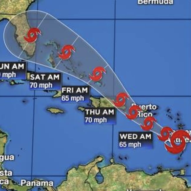 Tropical Storm Dorian - 11:00 a.m. advisory track